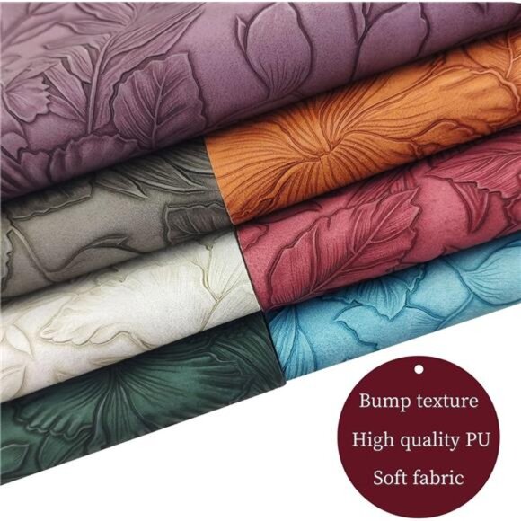 7 Pcs Embossed Faux Leather Sheets for Earrings Purses Making, 8.2" X 11.8" - Picture 3 of 8